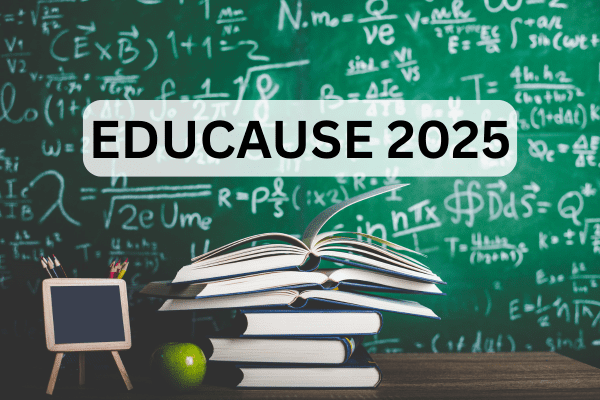 Educause 2025 text over a chalkboard background